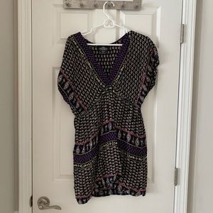 Black mini dress with floral detail